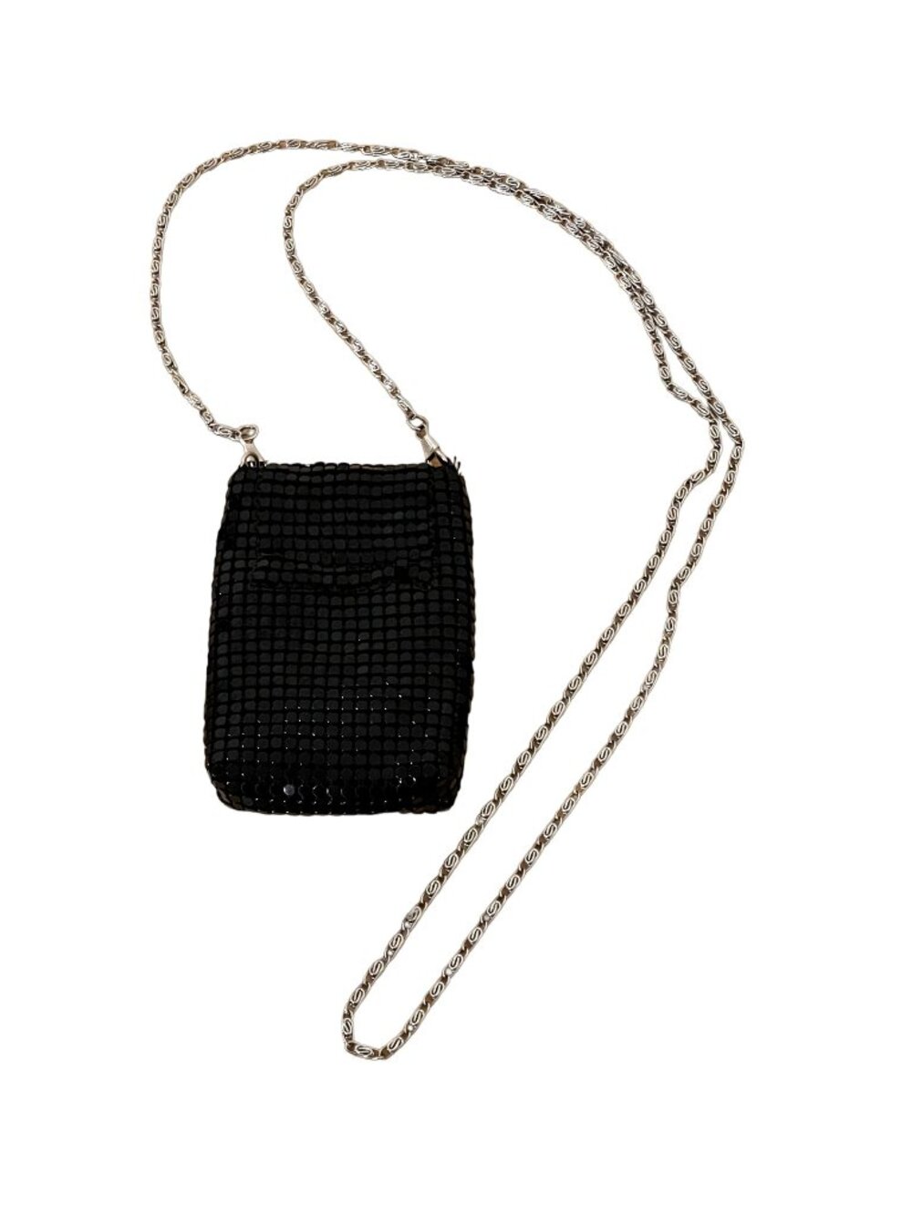 Vintage Mini Chain Link Mesh Black Crossbody